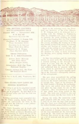 The B.C. Mountaineer 1927 May cover